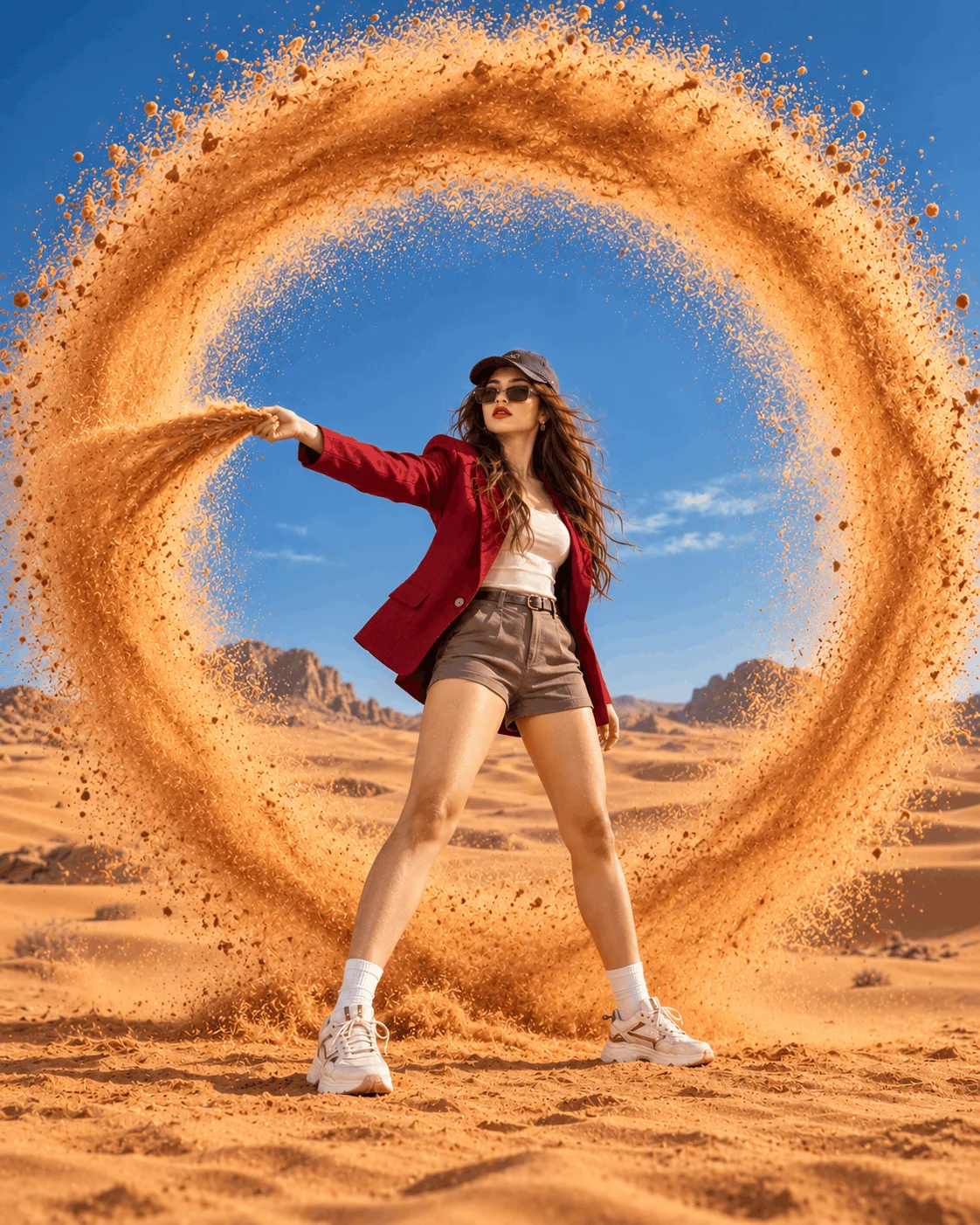 Desert Halo – Dubai Sandstorm Fashion Action