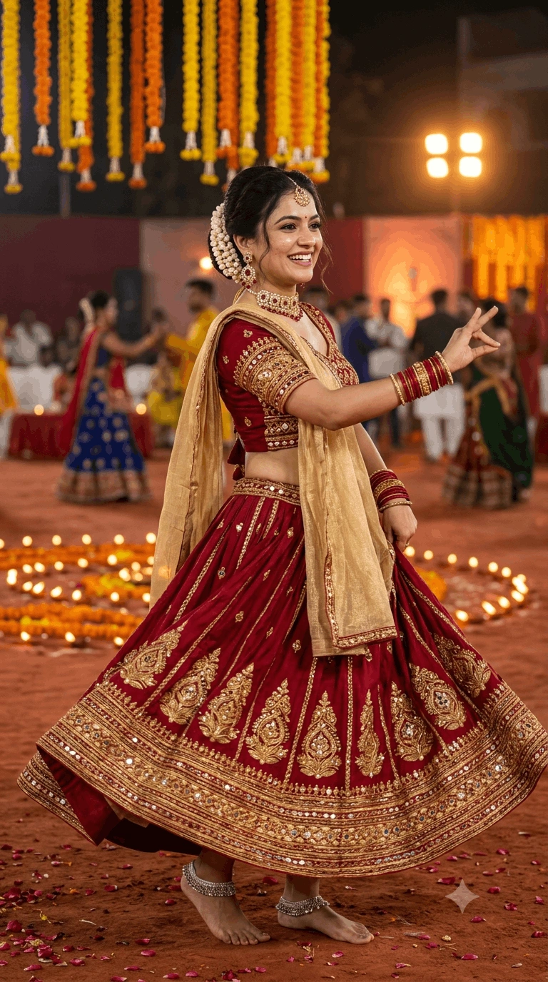 Garba Night 2026 AI Portrait Prompt – Gujarati Chaniya Choli
