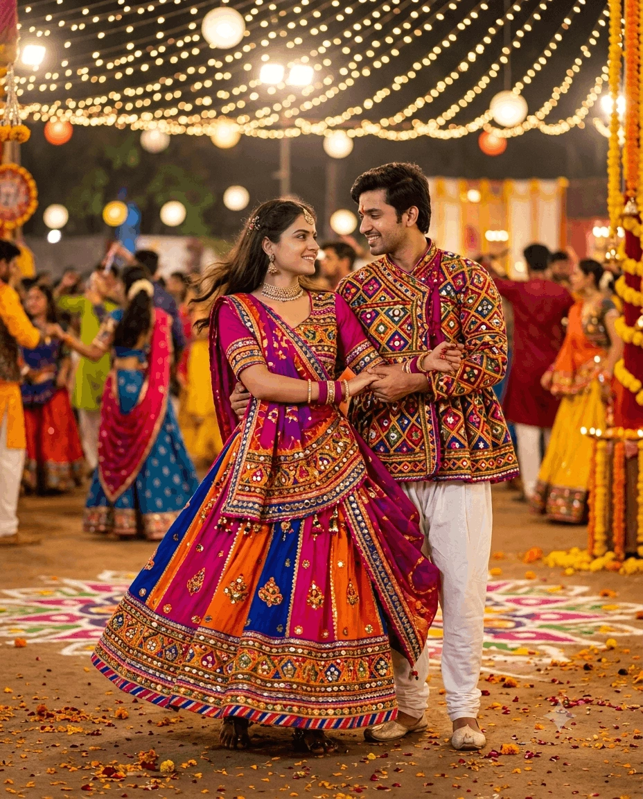 Trending Garba Couple AI Photo Editing Prompt