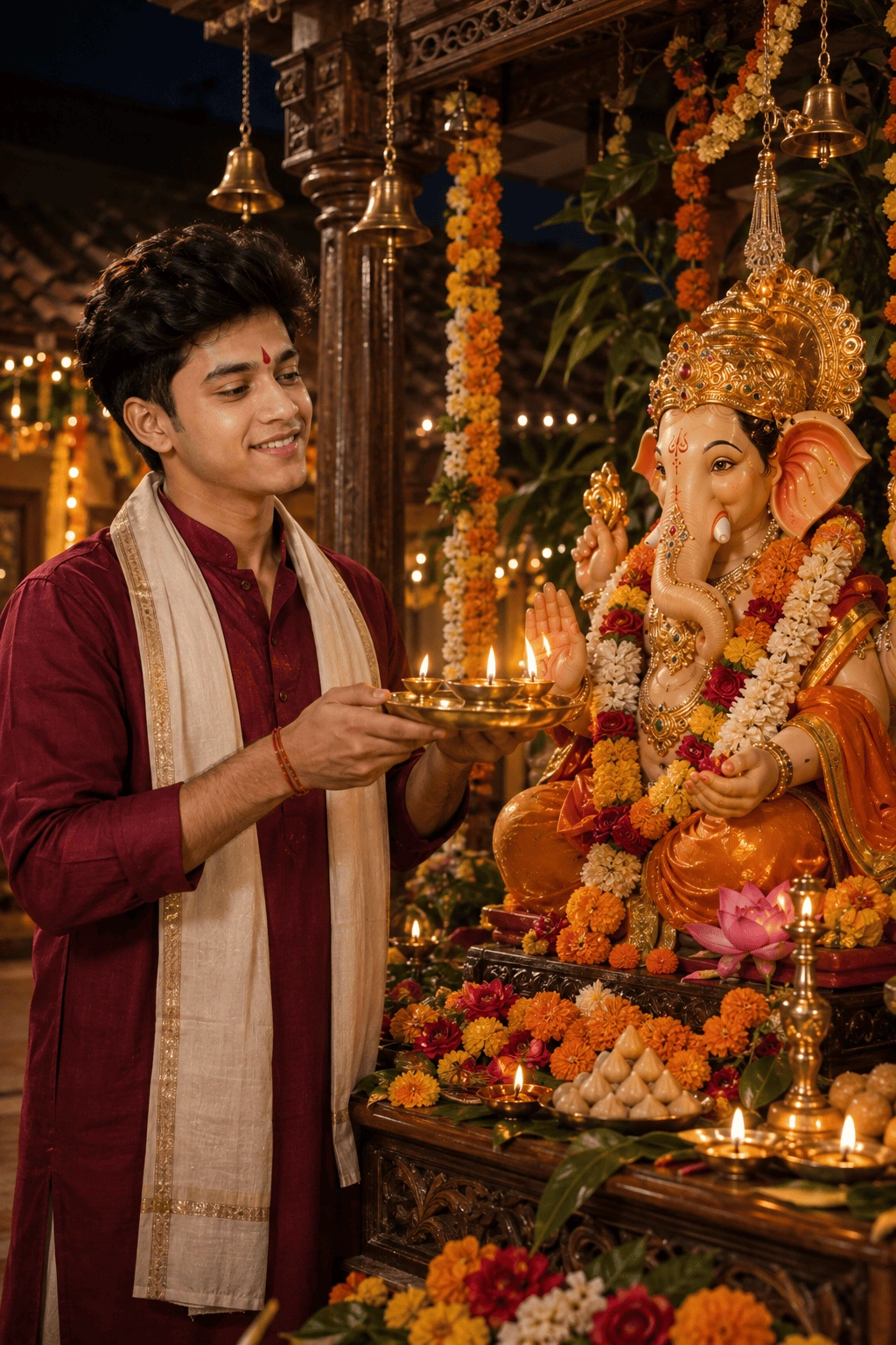 Devotional Ganpati Aarti Portrait