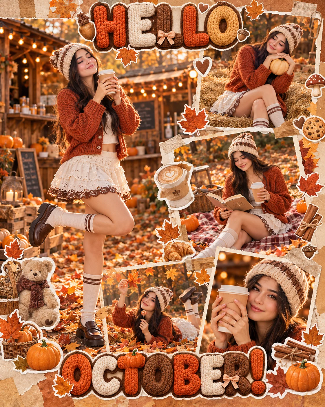 Pumpkin Spice Latte Lace Wissy Y2K Autumn Scrapbook