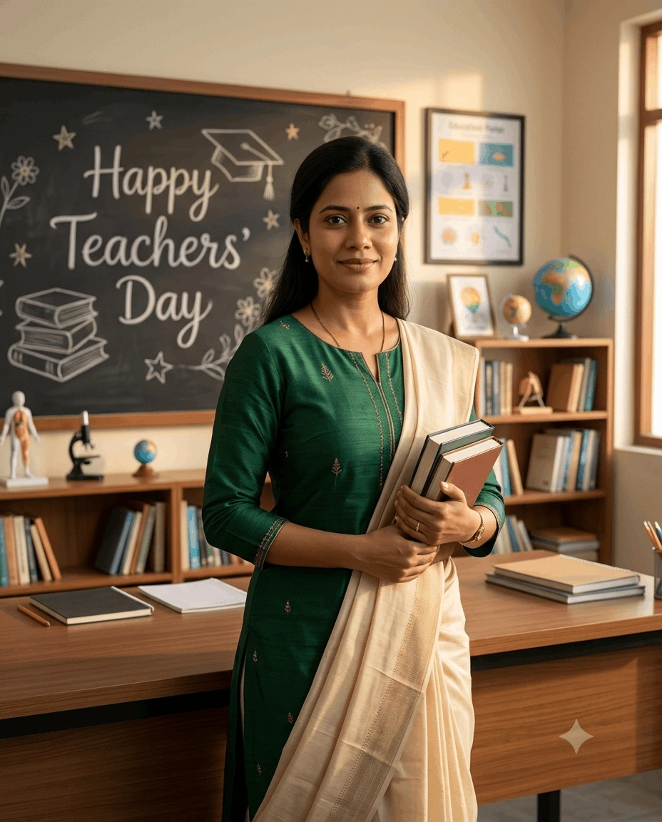 Teachers’ Day Premium Educator Portrait – AI Photo Editing Prompt