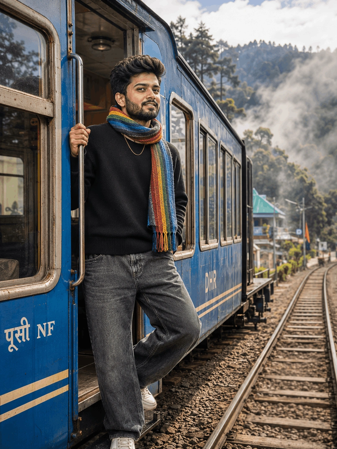 Darjeeling Toy Train Photo Editing Prompt