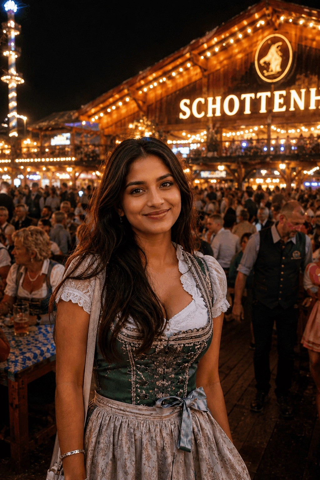 Oktoberfest Nacht Foto Prompt – Cinematisches KI-Foto