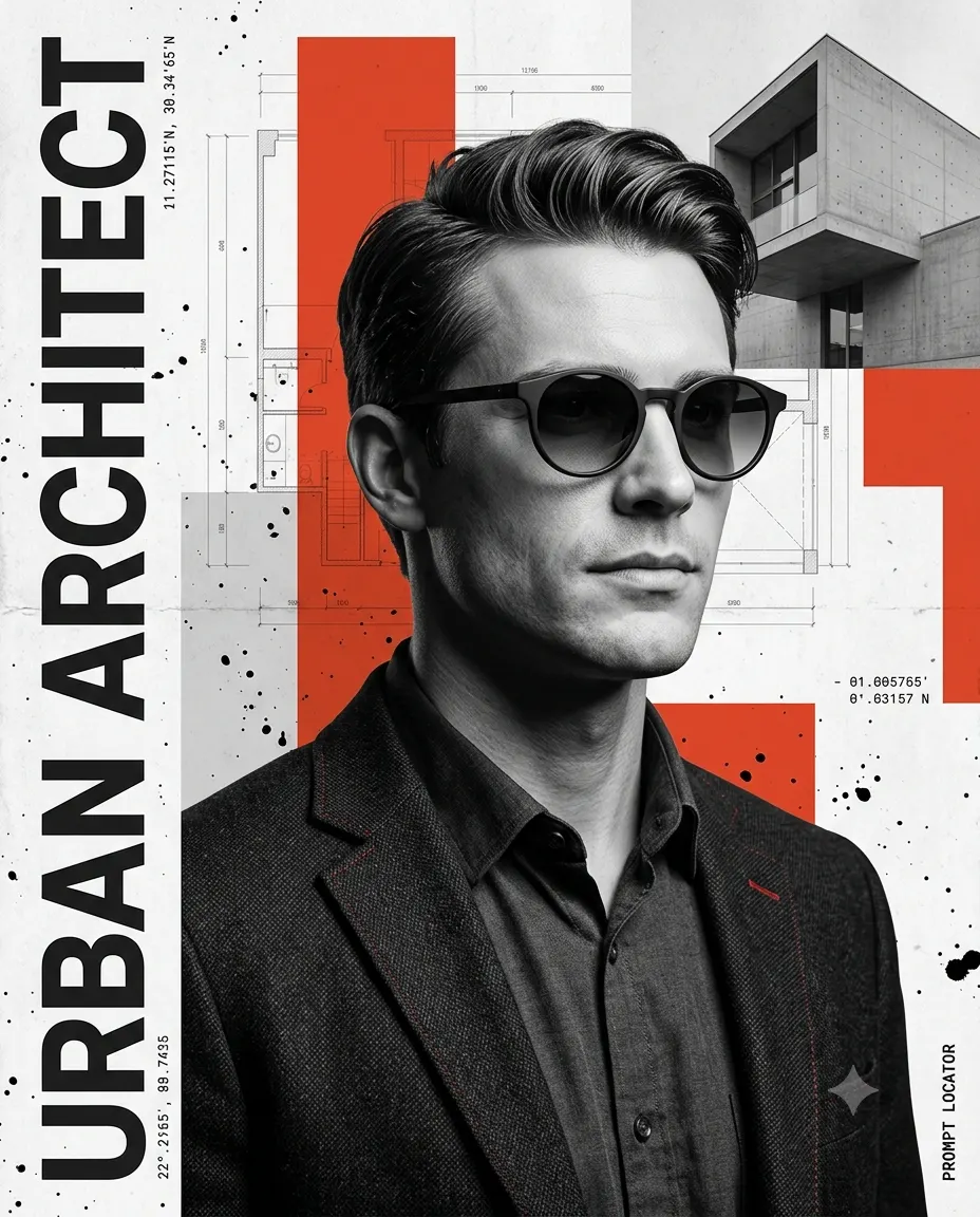 Architectural Editorial Poster Design AI Prompt