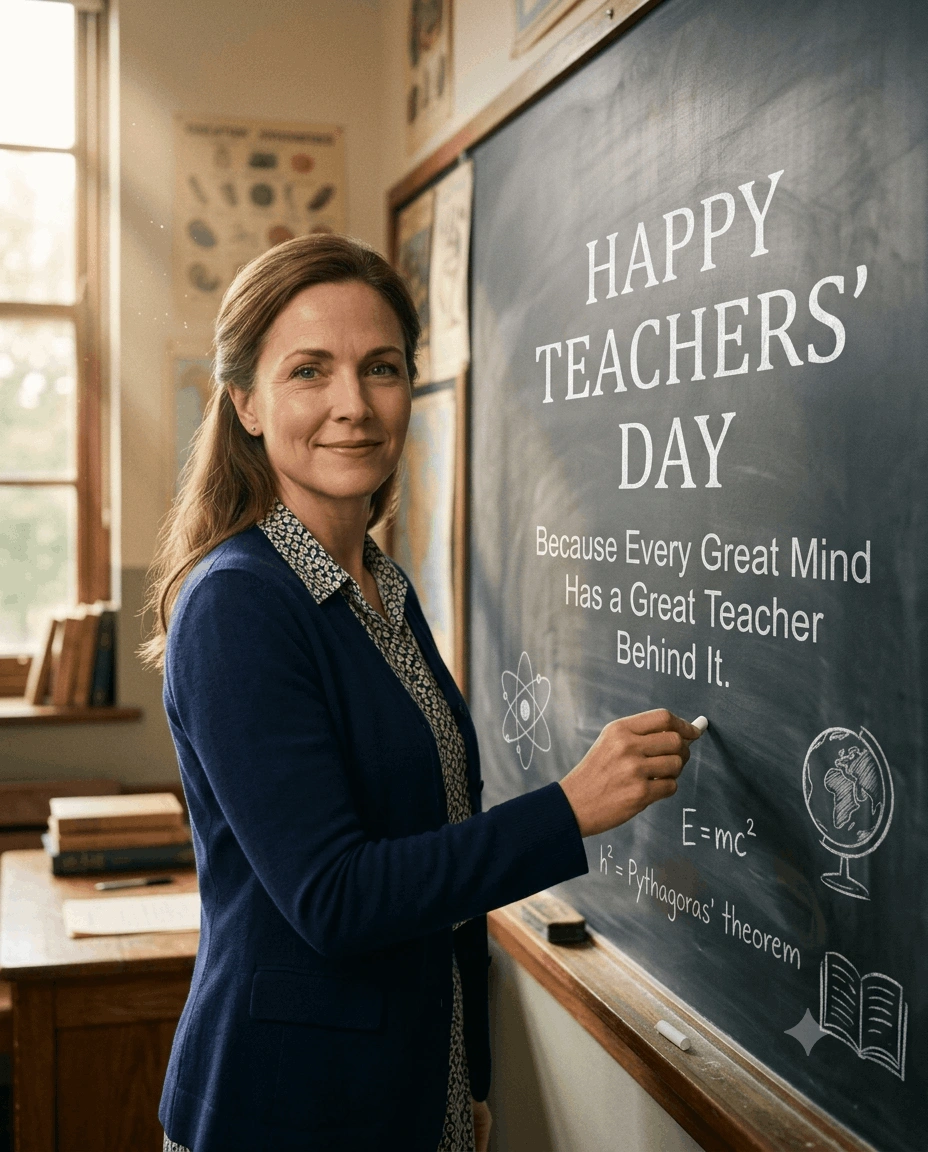 Chalkboard Teacher Spotlight – Cinematic Teachers’ Day AI Prompt