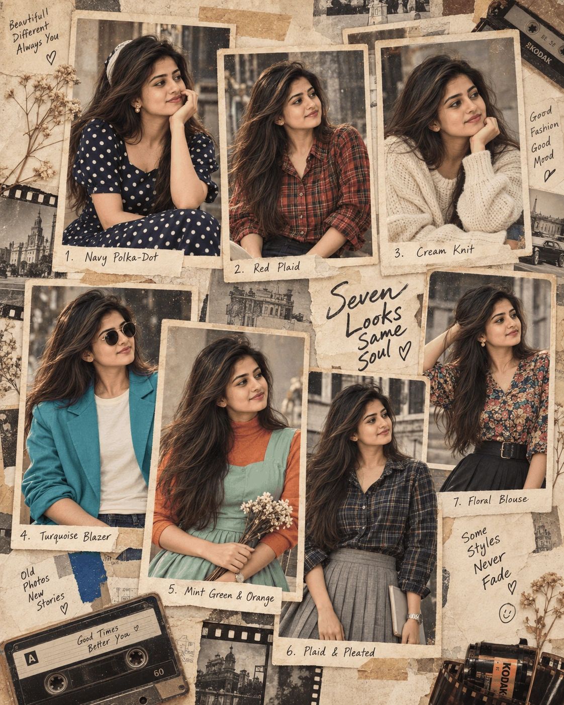 Seven Retro Looks Vintage Fashion Collage