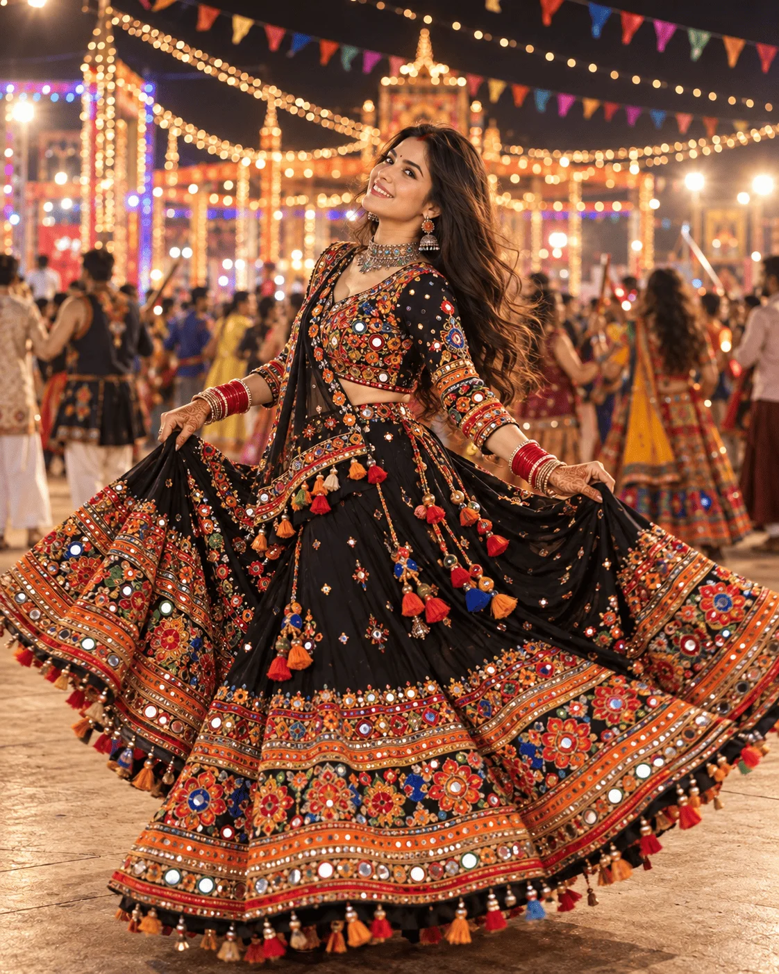 Navratri Garba Black Chaniya Choli Portrait