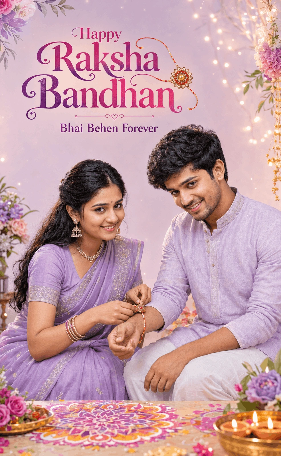 Modern Raksha Bandhan 2026 Sibling Celebration AI Poster
