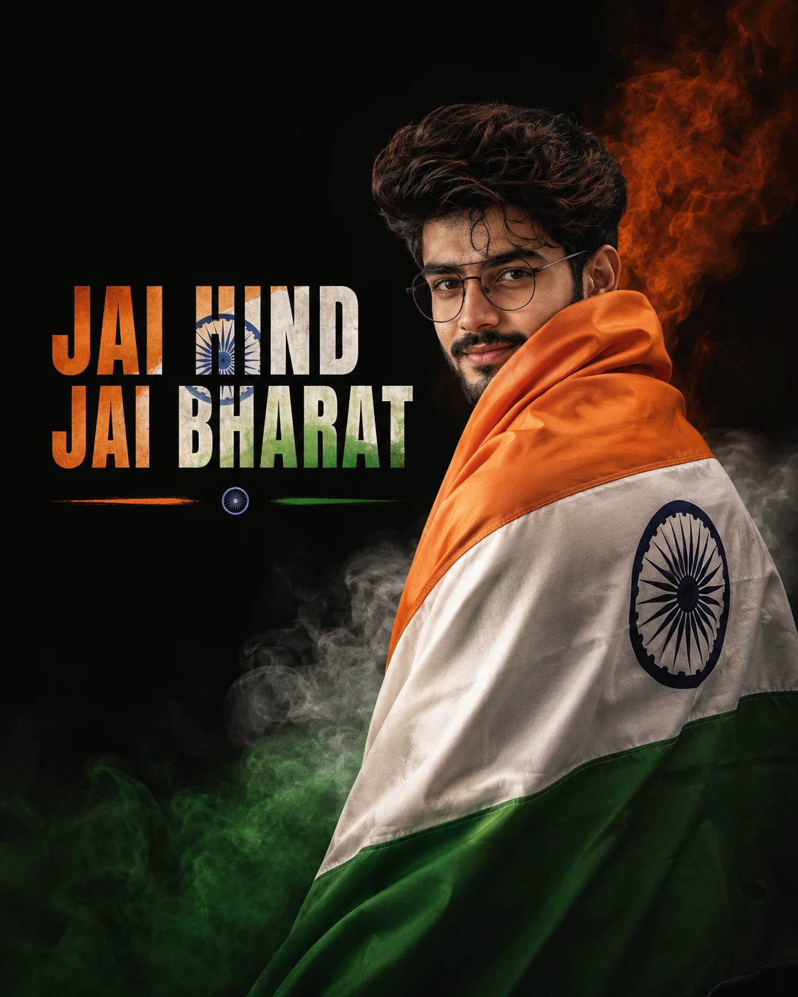 Jai Hind Patriotic Studio Portrait AI Prompt