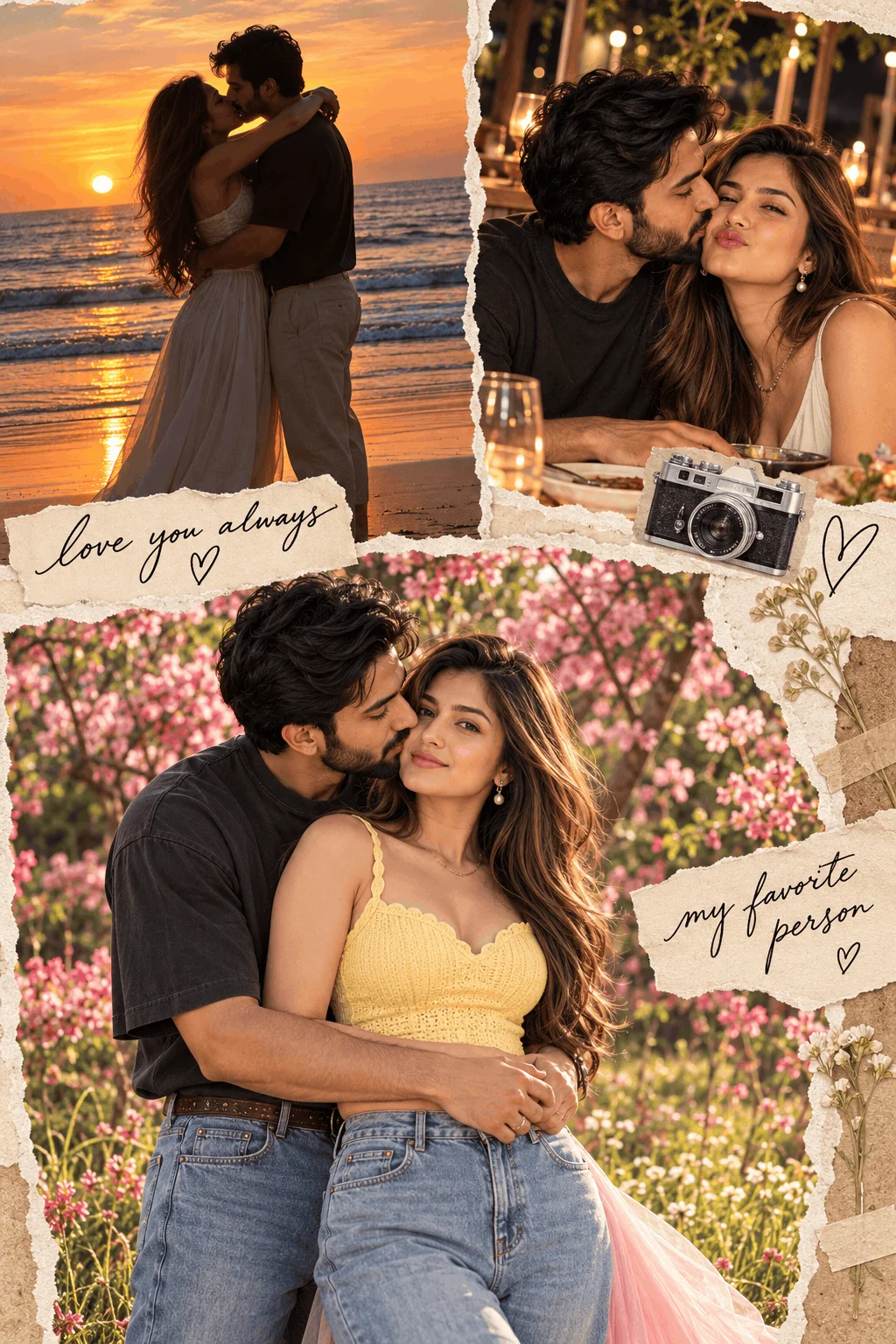 Love You Always – Golden-Hour Romantic Couple Scrapbook Collage