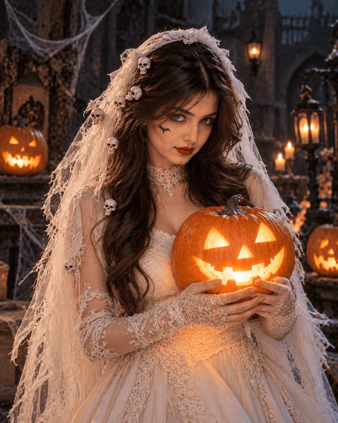 Moonlit Bride – Cute Halloween Corpse Bride Portrait Prompt